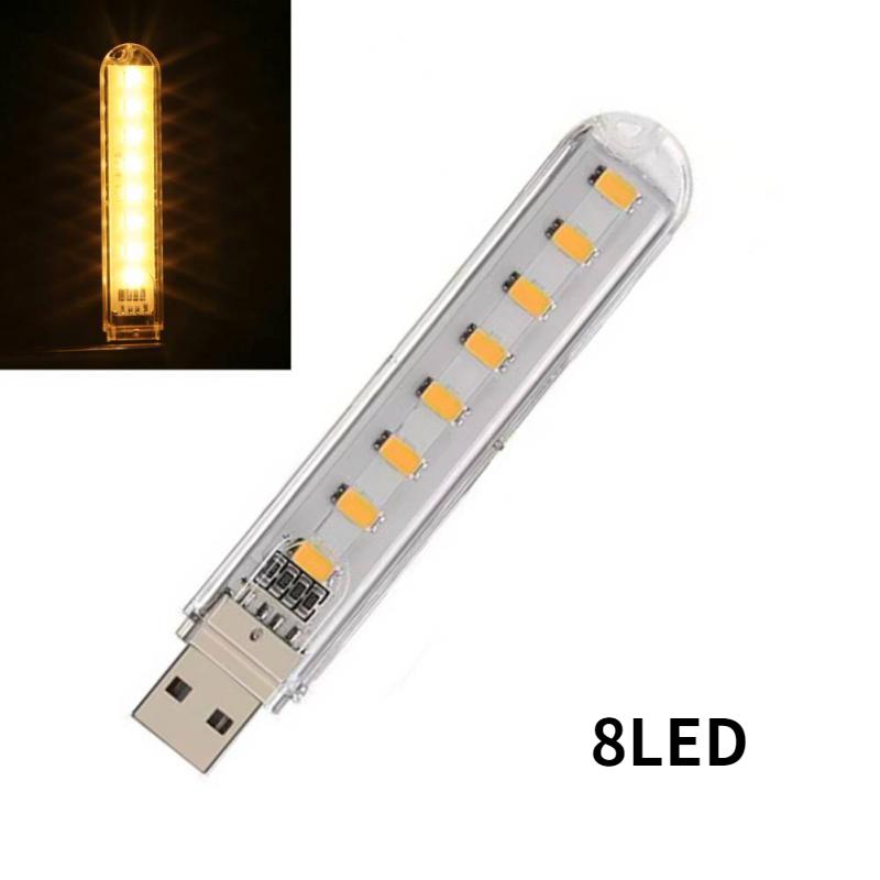 

8 шт. 24LED 8LED USB портативная полоса света книжная лампа светодиодные ночники комнатное аварийное освещение подходит для компьютера Power Bank 8pcs