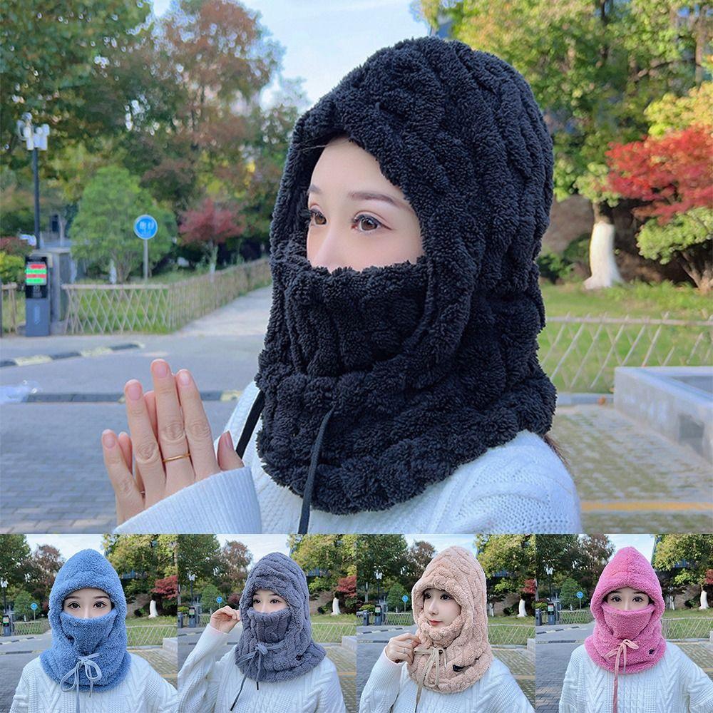 Warm Polyester Winter Hat Winter Warmer Full Face Ski Mask Caps Windproof Balaclava for Women Man