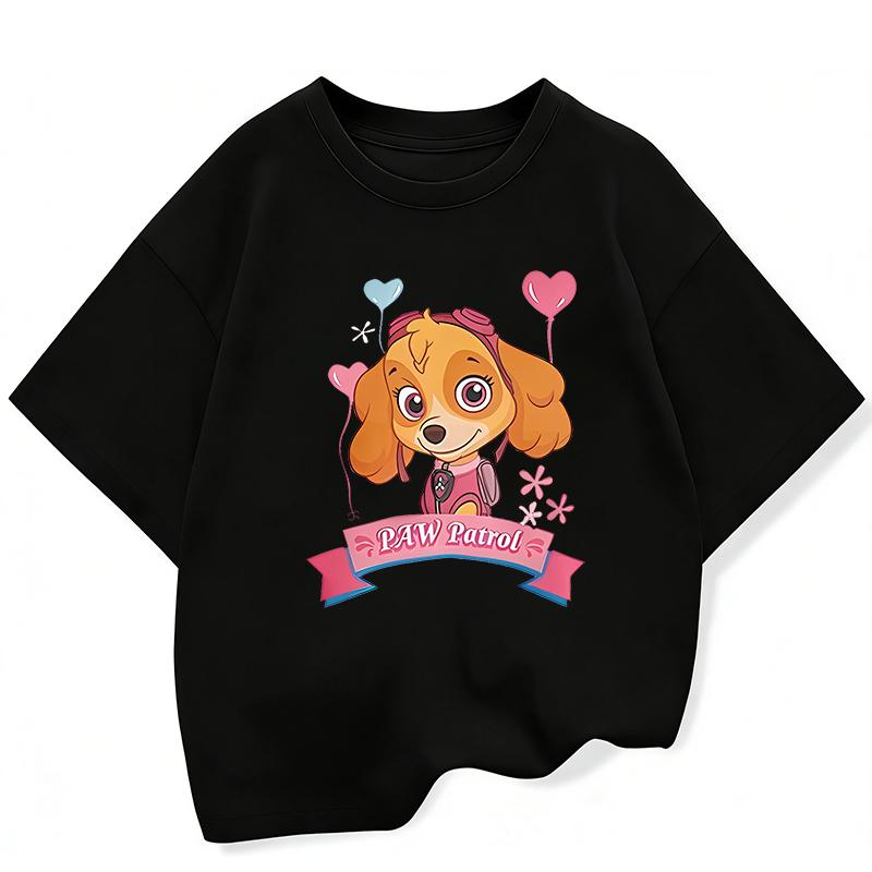 Summer Cartoon Skye Print T-Shirt for Kids toddled Girls Casual Round Neck Short Sleeve Design Perfect for Toddlers Everyday Wear Holidays