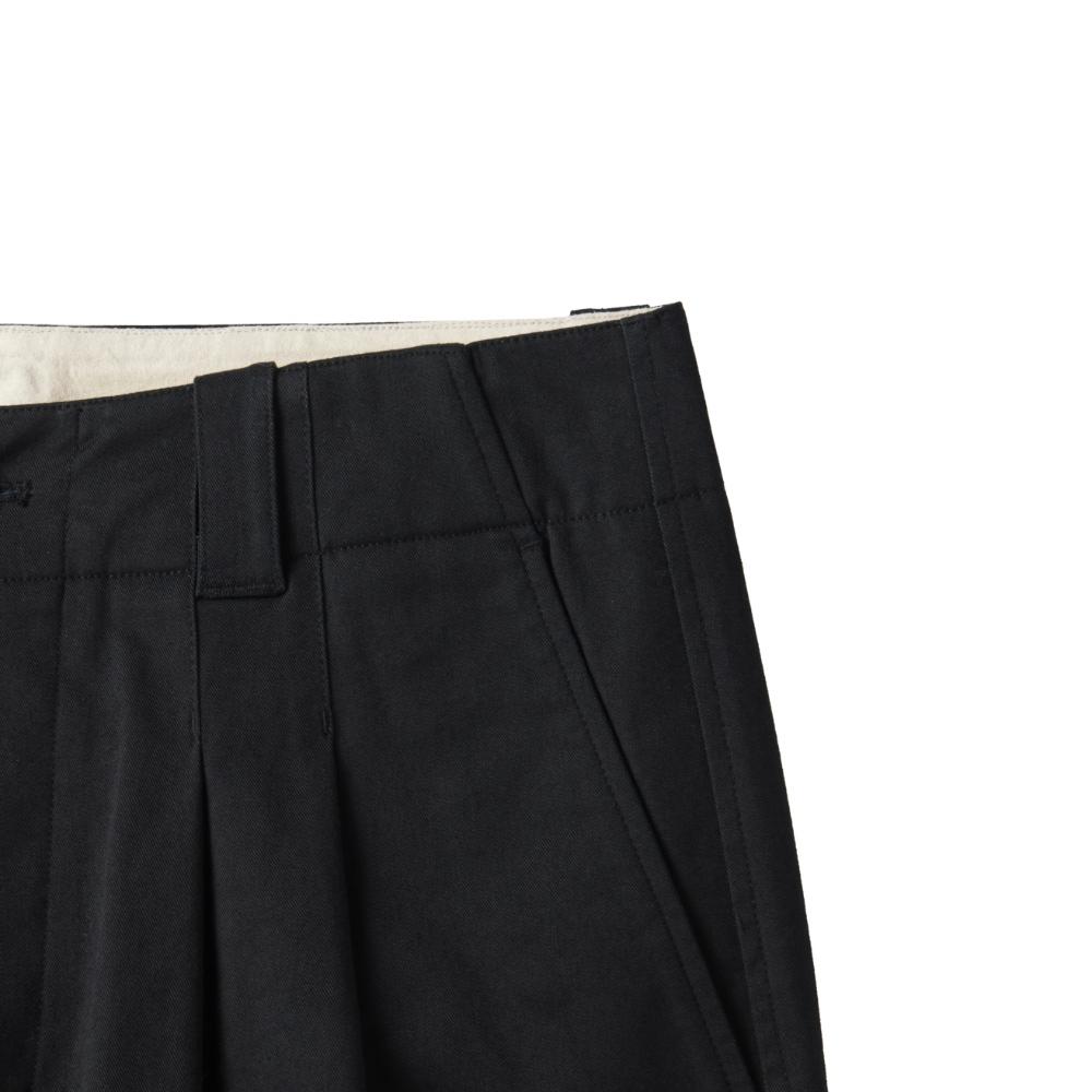 BROMPTON LONDON Two Tuck Wide Trousers - Black (P241Mpt502)