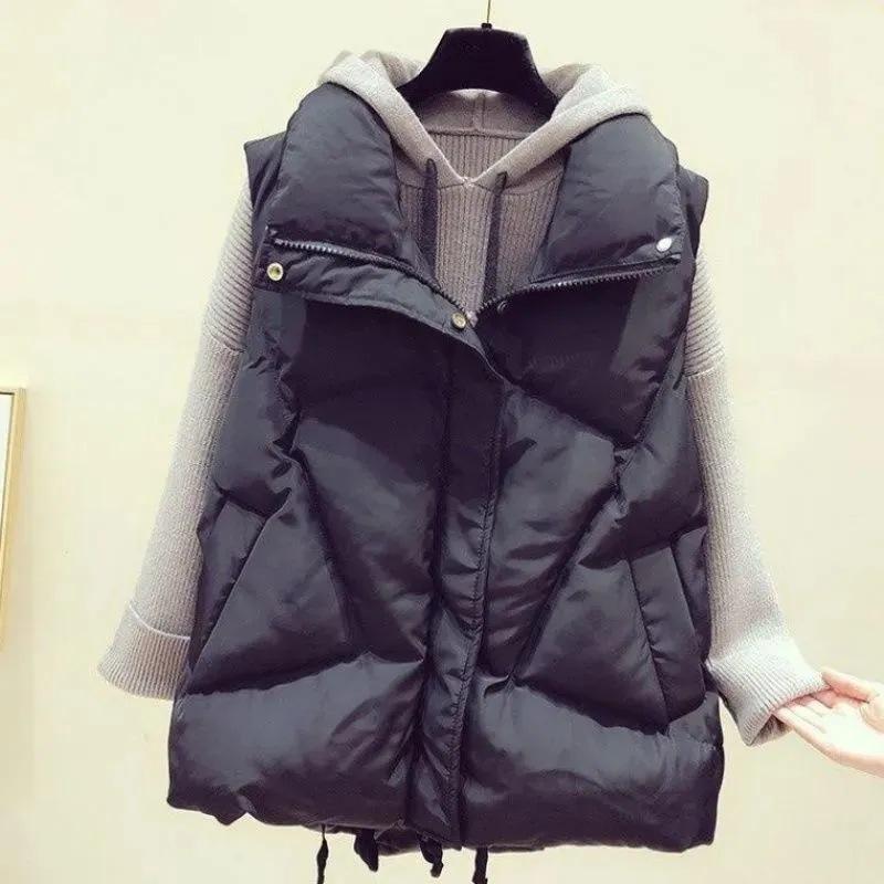Down Cotton Vest Women's Vest Autumn and Winter Korean Version of The Wild Thick Loose Waistcoat Cotton Waistcoat Jacket