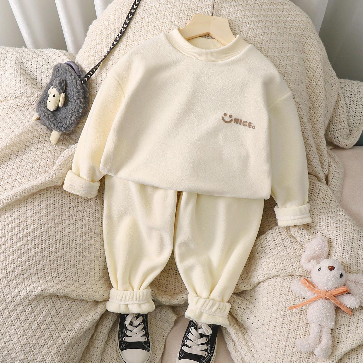 

Детское термобелье, зимняя и осенняя одежда для мальчиков, осенний комплект брюк, пижама в корейском стиле, флисовая домашняя одежда для девочек на осень и зиму 80cm