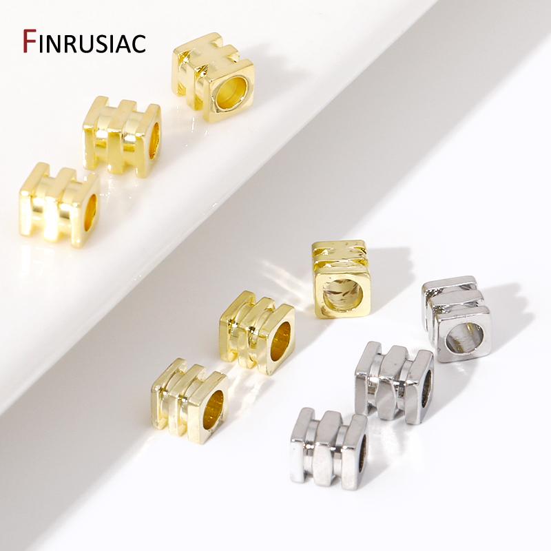 Wholesale 14K/18K Gold Plated Brass Cube Beads,3MM Spacer Separator Beads For DIY Bracelet Necklace Making Accessories