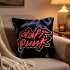 Fashion Rock Band DDaft Punk Pillow Case Soft Plush Cushion Cover Double Print and Invisible Zipper for Sofa Home Car Use