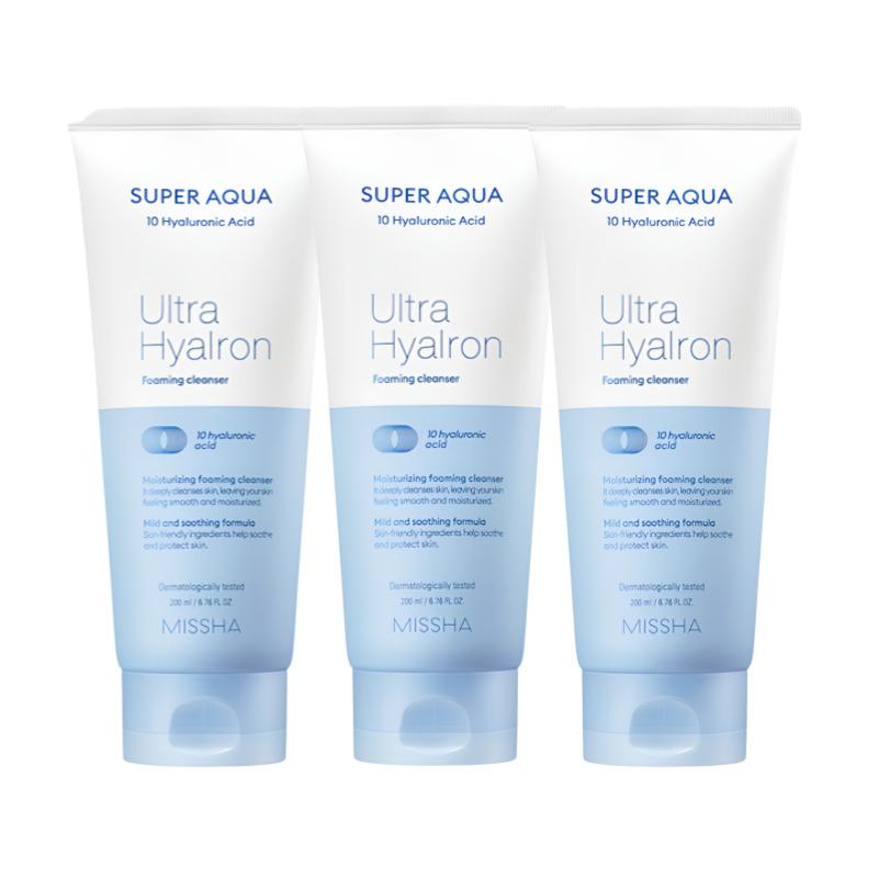 MISSHA Super Aqua Ultra Hyalron Cleansing Foam – 200ml Deep Cleansing & Hydrating Facial Cleanser