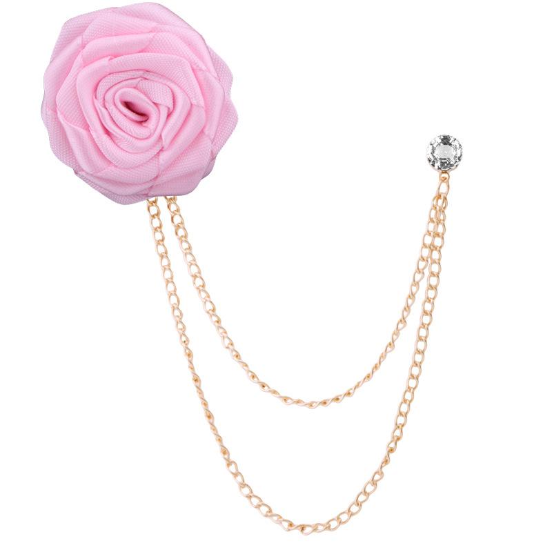 Charm Fashion Wedding Suit Lapel Tassel 1pc Brooch Pin Rose Flower Bouquet Collar Pins Men Jewelry
