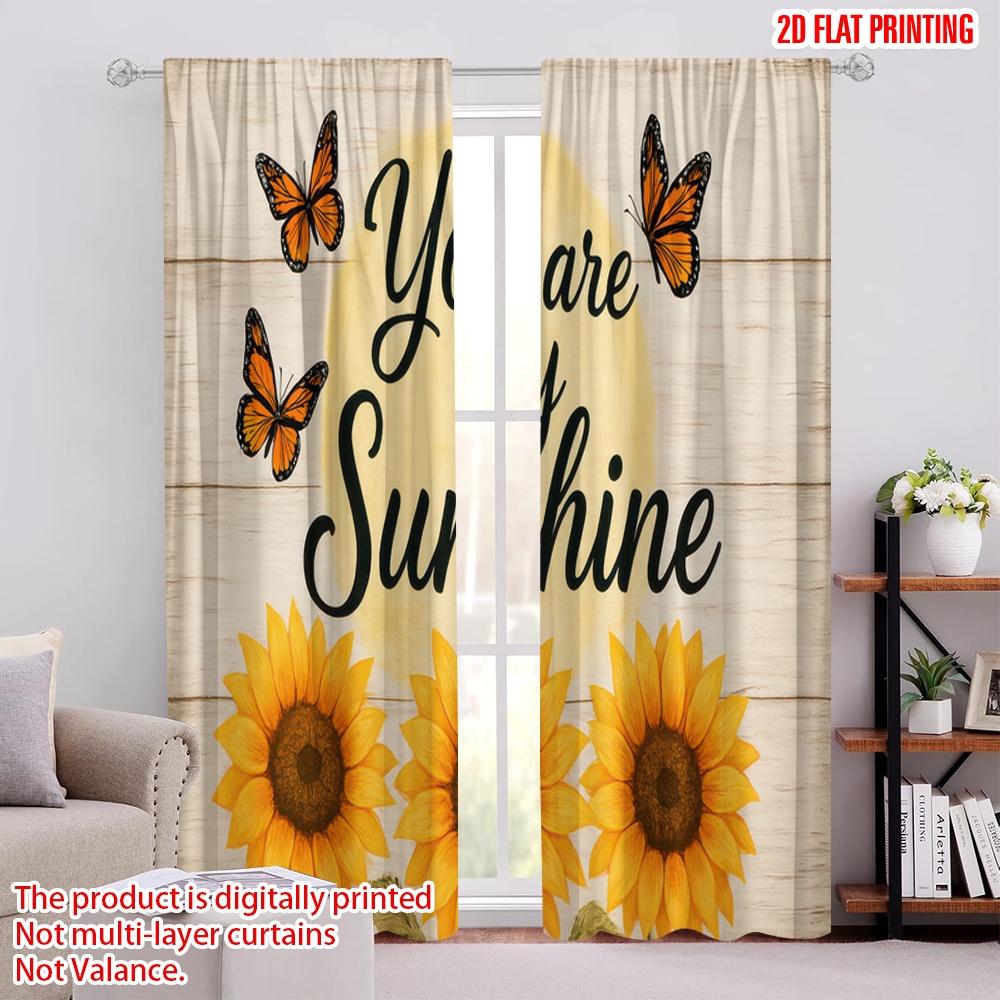 

2pcs Drapes You Are My Sunshine Versatile 100% Polyester Without Electricity Spring for Outdoor and Home Garden Decorations 52.50 × 116.00 cm 2 pcs