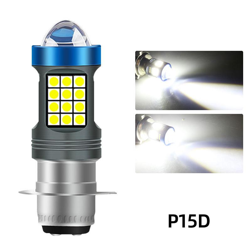 Motorcycle Led Headlight H4 P15D BA20D Yellow and White Paving Motorcycle Lens Spotlight