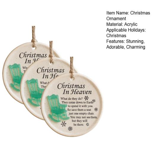 Christmas in Heaven Ornament Empty Chair Christmas Tree Ornament Memorial Gifts for Grieving The Loss of Loved Ones
