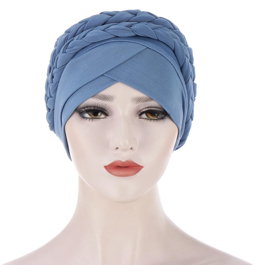 Turban elegant european și american cu pliuri de cristal: Batic Twist împletit pentru îmbrăcăminte musulmană