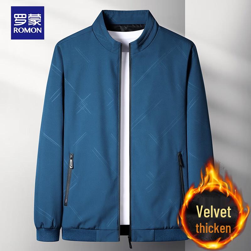 ROMON Men's Stand-Collar Baseball Jacket