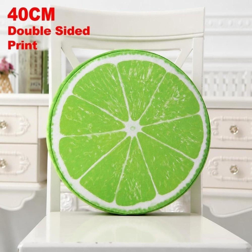 Fruit Slice Print Seat Cushion Round Throw Pillow Creative Sofa Cushion Bedroom Use