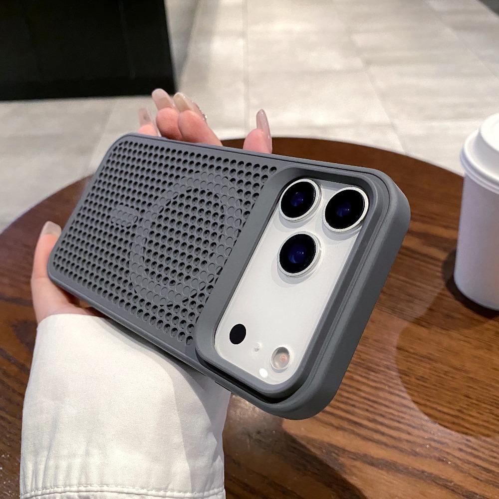 Trendy Hollow Mesh Cooling For Magsafe Case For iPhone 17 Air 16 15 14 13 12 Plus Pro Max Magnetic Honeycomb Breathable Cover