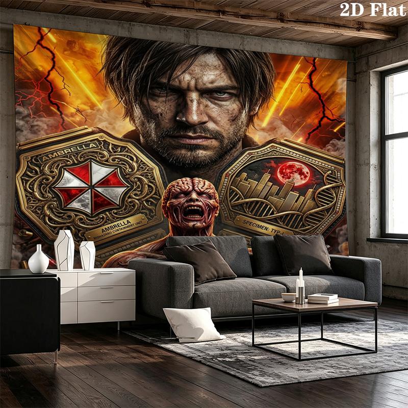 Resident Evil Wall Tapestry Aesthetic Wall Hanging Printed Fabric Blanket Decorative Tapestries For Bedroom Living Room Home Decor