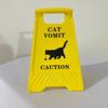 Yousheng Cat Vomit Sign 4 Inch Black Cat Vomiting Silhouette Warning Sign Cat Vomit Caution Sign for Cat Owners Home or Pet Areas