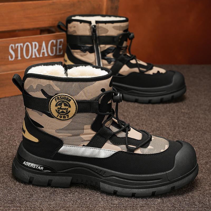 Men Snow Shoes Casual Winter Plush Warm Boots Platform Sneakers Male High Tops Cotton Shoes