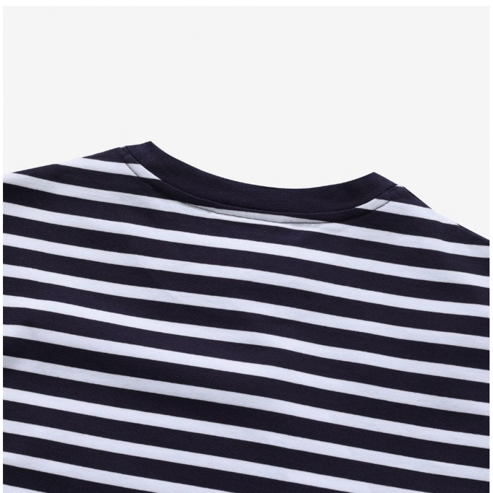 MaiSon KitSune Om00125kj0044 S481 Bold Fox Head Patch Stripe Marine Men S Long Sleeve Tee