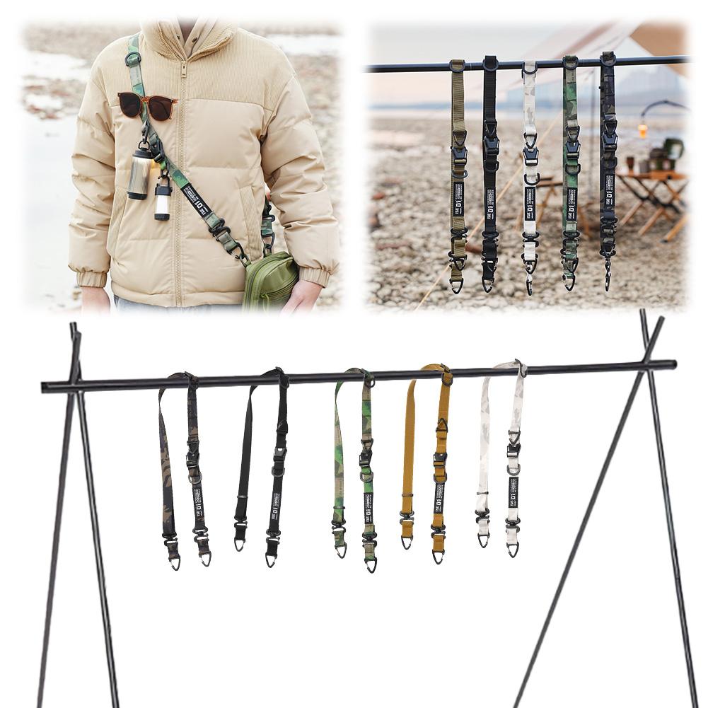 Tactical Shoulder Strap Quick Release Adjustable Crossbody Bag Strap with Hanging Ring Outdoor Camping Molle Extensible Accessor
