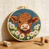 Hand Embroidery Kit with Cow Design - Cute Animal Set for Home Decor