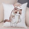 Cute Cartoon Cat Cushion Cover Decor Funny Lovely Pet Animal Print Pillowcase for Sofa Home Car Soft Plush Pillow Case xcm