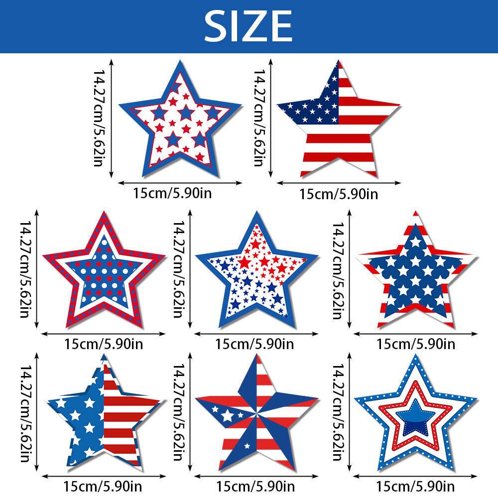 Themed Day Independence Star Shaped Hanging Ornaments Scene Arrangement Props