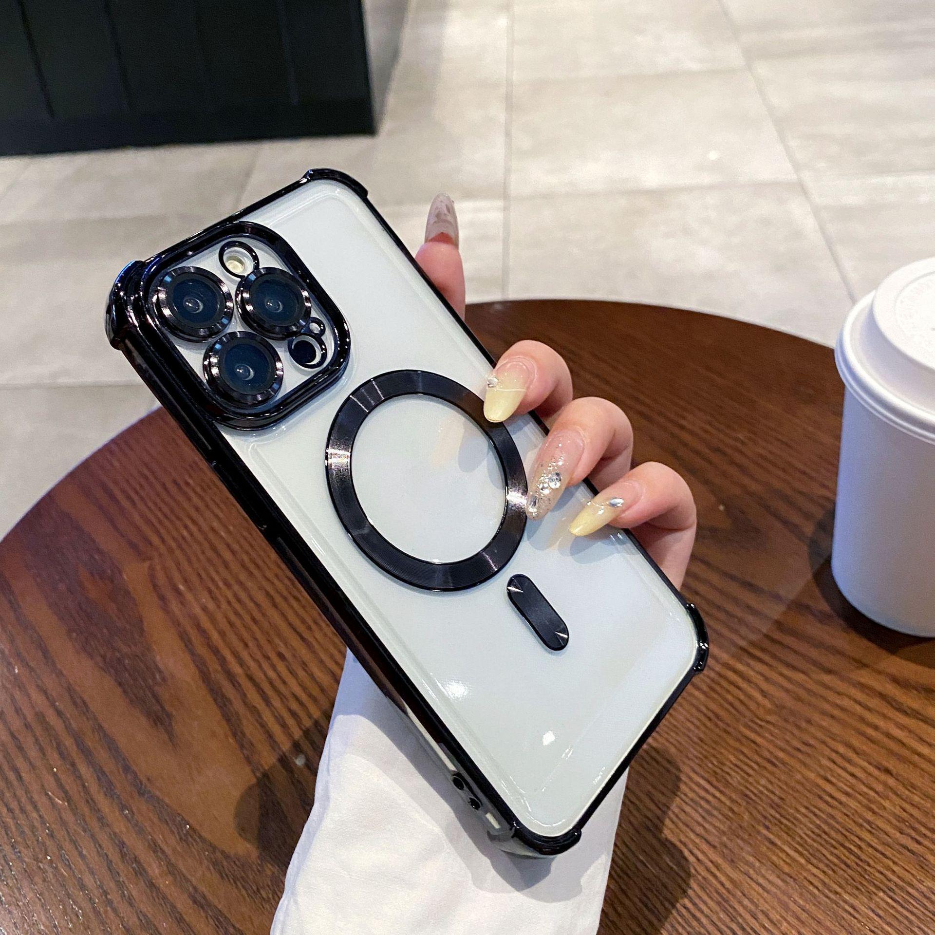 Magnetic Transparent Anti-Drop Protective Case for iPhone 17 Pro Max iPhone 15 Plus