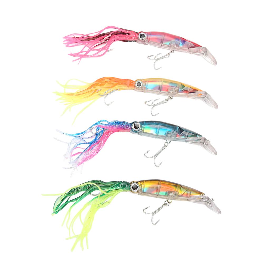 4Pcs 23cm Squid Fishing Lure Plastic Artificial Fishing Lure Bait for Outdoor Saltwater Freshwater