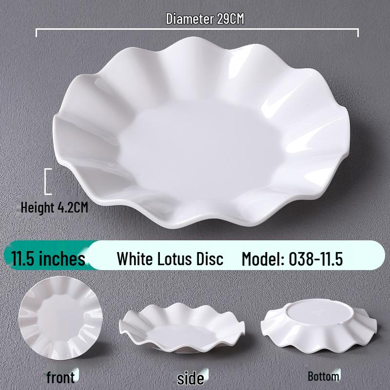 Japanese-Style Plastic Petal Plates for Restaurants - Ideal for Hot Pots, Cold Dishes, Side Dishes, Stir-Fry, and Tableware.