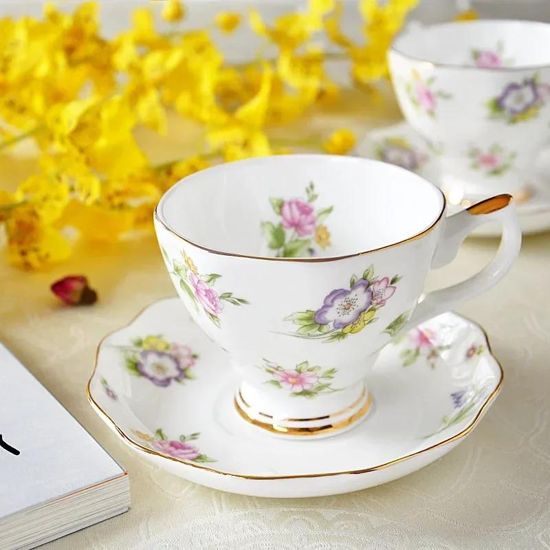 European Bone china set coffee Creative simple porcelain ceramic dish Afternoon milk tea cup 200ML