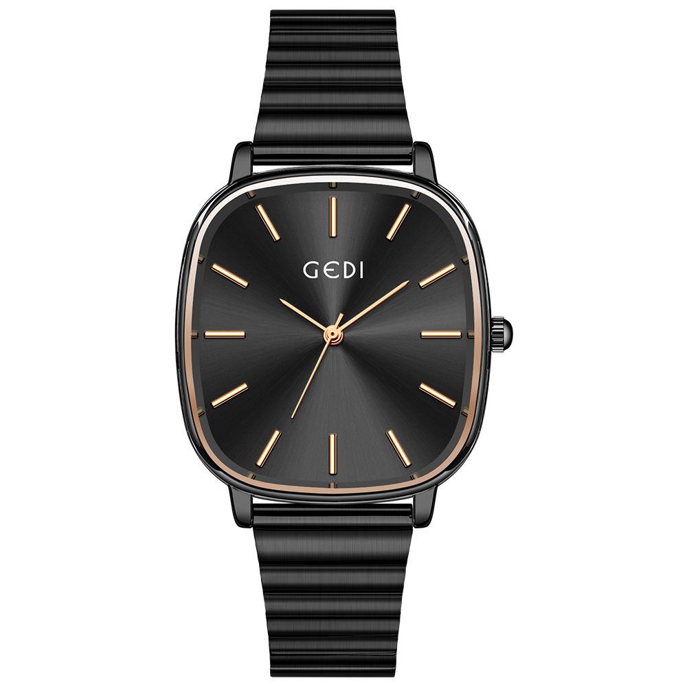 Vintage Simple Couple Women Niche Premium Sense Oval Disc Versatile Stainless Steel With Quartz Watch