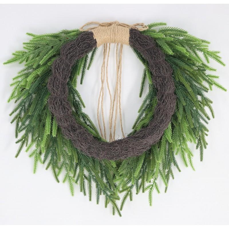 50cm American Style Christmas Wreath With Bow Front Door Decor Home Holiday Decoration