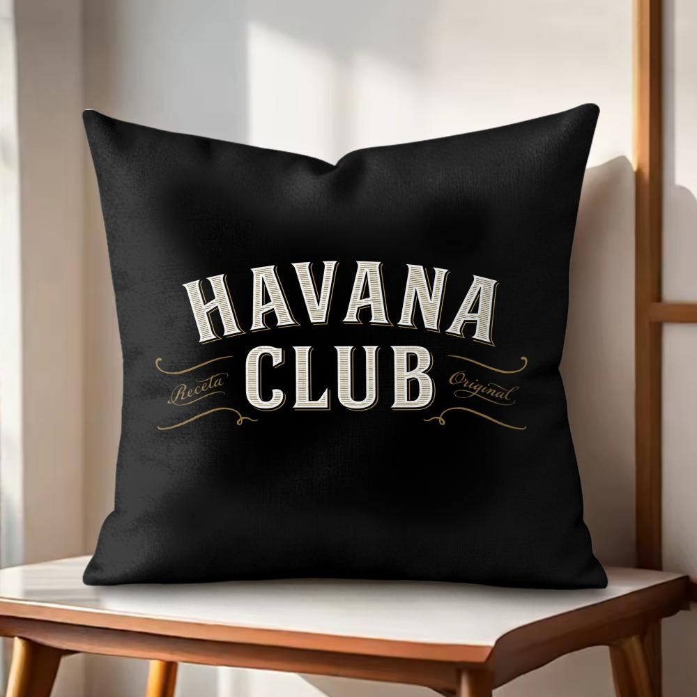 HHavanaS CClubS Cushion Cover Natural Linen Organic Fabric DoubleSided Printing Couch Pillow Covers Home Decor