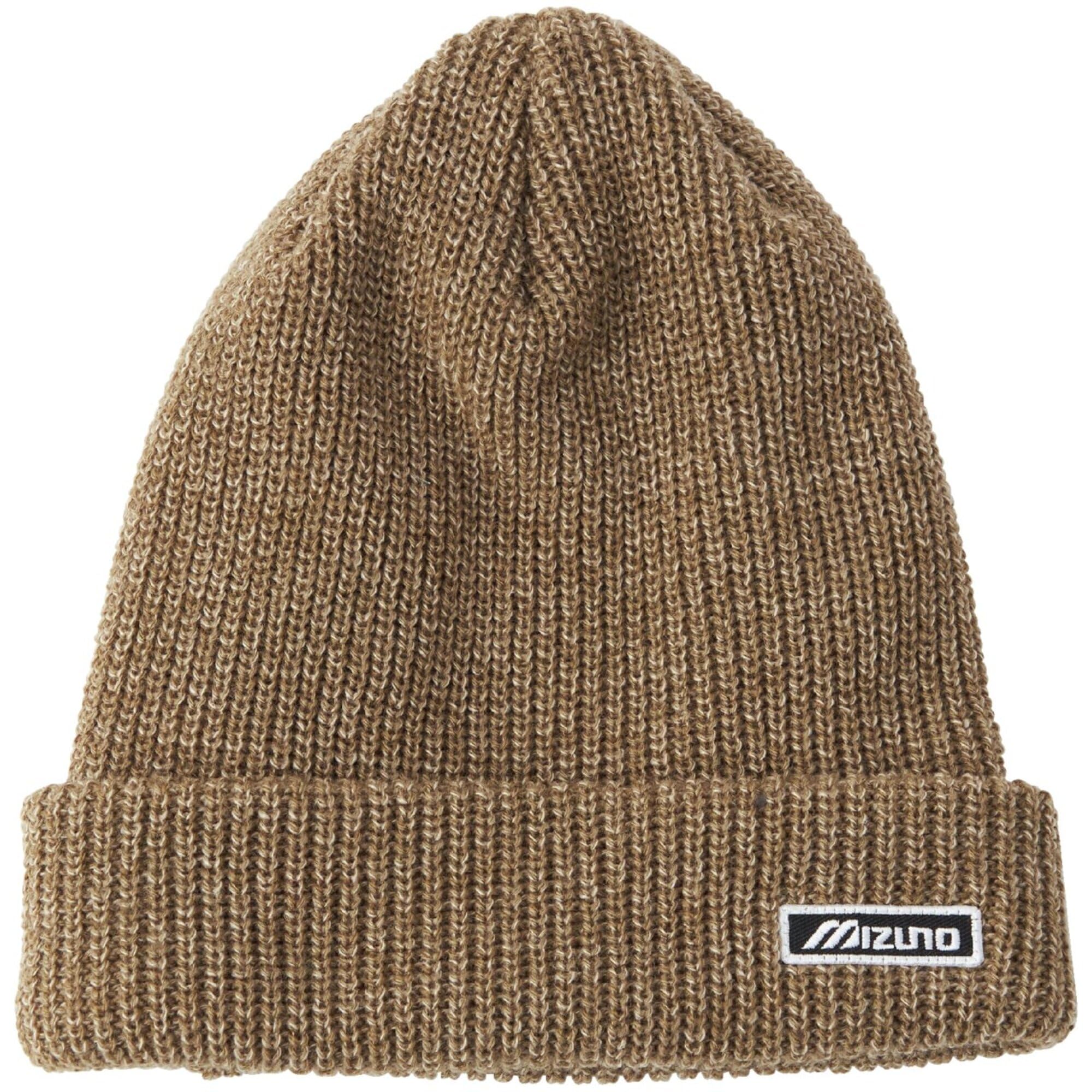 

Mizuno Шапка вязаная Breath Thermo Outdoor с логотипом-патчем, цвет вересковый кофе с молоком, материал с тепловыделяющими свойствами, B2JWC500,