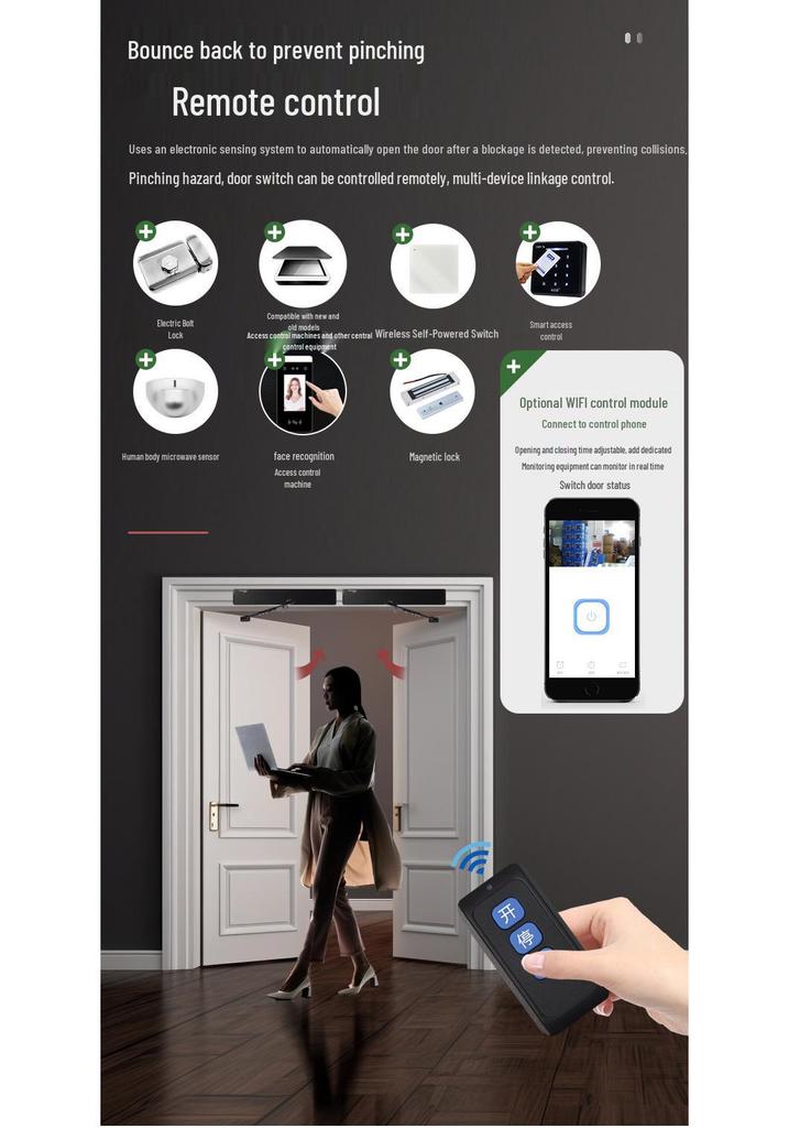 Indoor Automatic Fire Door Closer with Facial Recognition & Mobile Access
