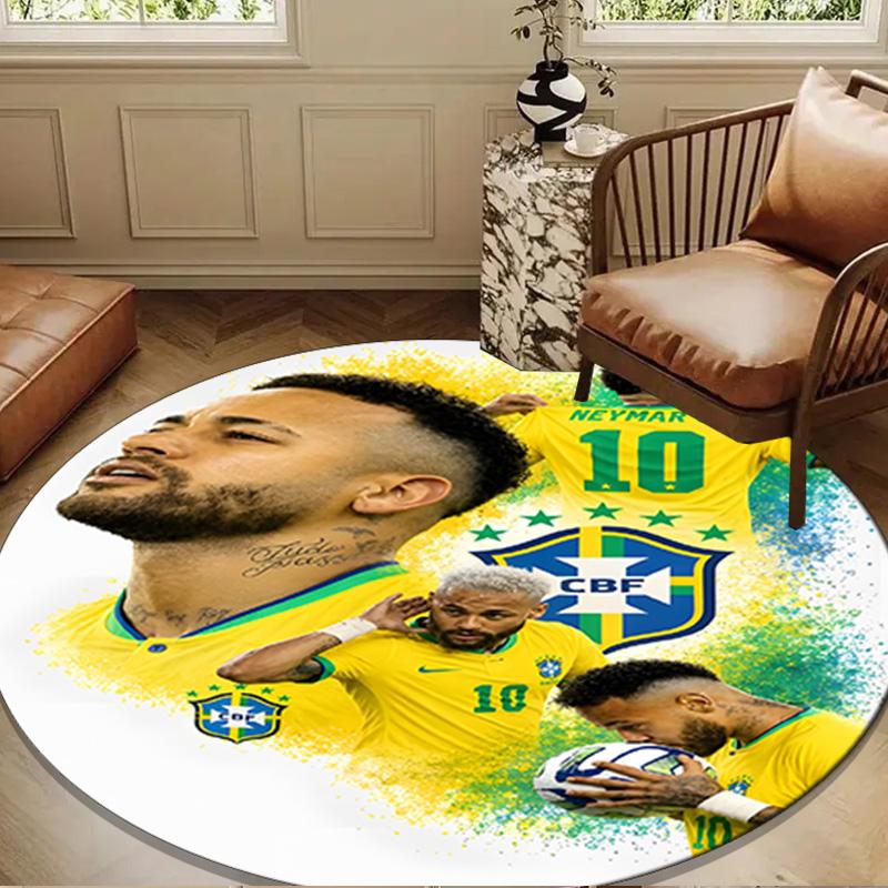 Lucky Football Neymar Journey Round mat, Anti-slip Circle Carpet Chair rug For livingroom,Bedroom, doormat home decor Gift Christmas Gifts