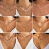 Trend Fashion Metal Sequins Fine Chain Hollow Pentacle Pendant Multi-layered Fold Wear Necklace for Women for Women Jewelry Gift