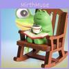Adorable Pvc Frog Rocking Chair Miniature For Office Desk Decoration Cute Healing Item