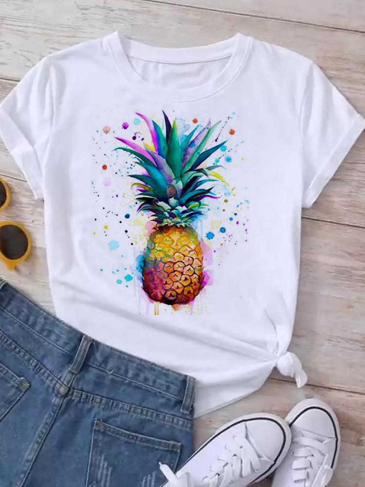 Maycaur New Women's White Tshirt Fashion Summer Letter Printing Short Sleeve T Shirt Harajuku Streetwear Tops Woman T-shirt Tees