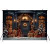 Mocsicka Christmas Door Backdrop Shooting Lamp Gifts Tree Baby Kid Portrait Photo Background Photography Decoration Props Studio