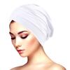 New Classic Forehead Cross Turban Hat Elegant Solid Color Head Wraps Headscarf Breathable Elastic Beanies Muslim Chemo Cap