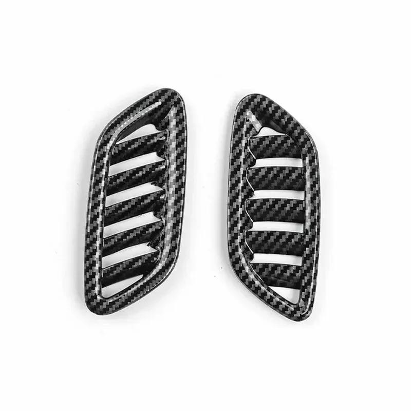 For Hyundai KONA SX2 2024 2025 2pcs ABS Carbon Fiber Car Interior Upper Air Vent Outlet Cover Trim Accessories LHD
