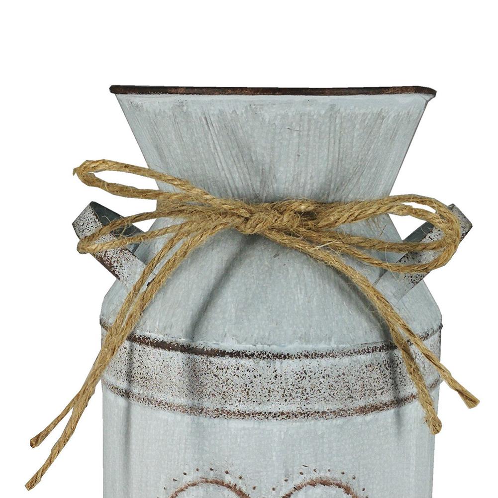 Ρετρό Τεχνητά Λουλούδια Μεταλλικά Βάζα Shabby Chic Στυλ Κήπου Κανάτα Γάμος Χειροτεχνία Πάρτι Επιτραπέζιο Βάζο Ανθοστήλη Διακόσμηση