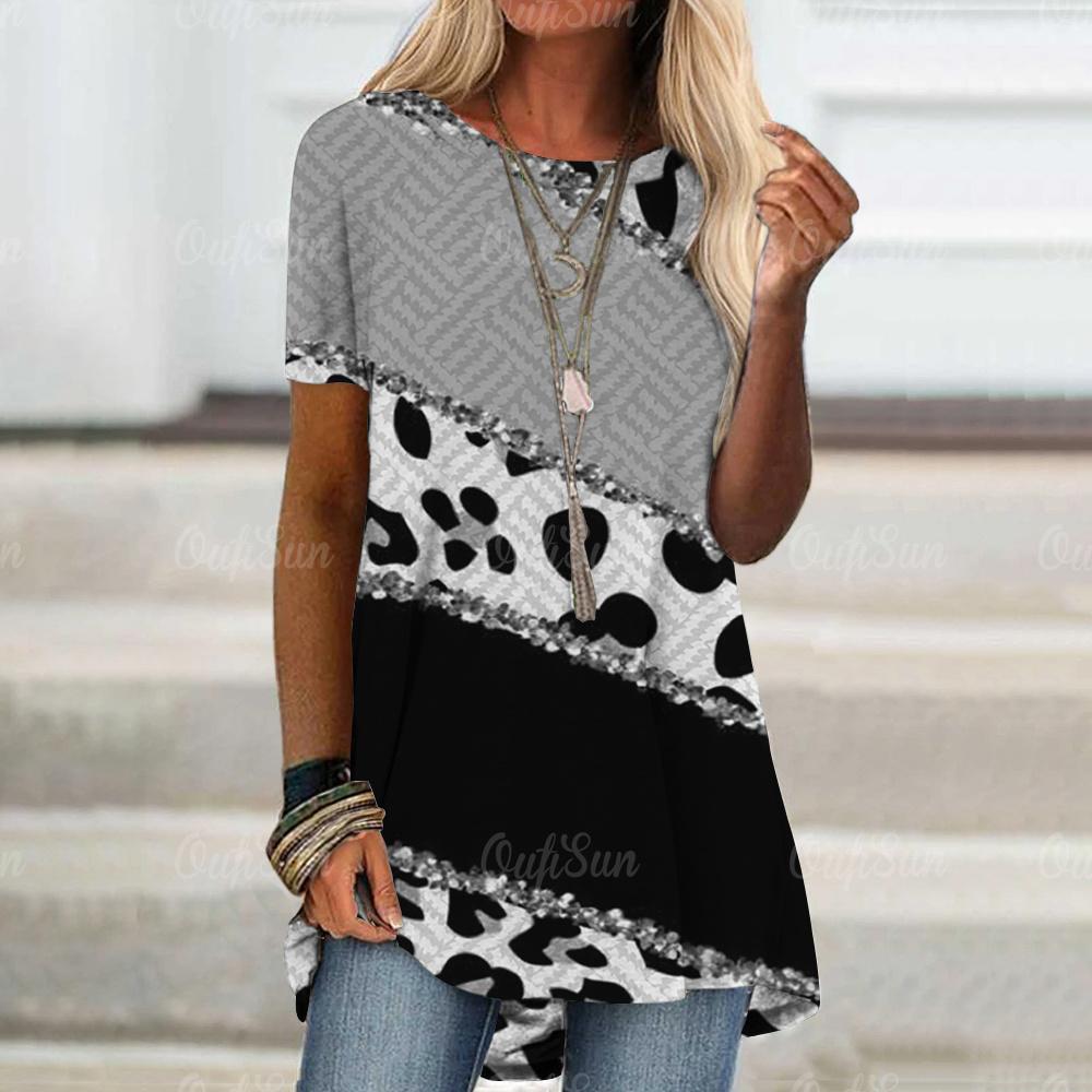 Luxury T-shirt For Women Stripe Pattern Casual Wind Tops Ladies Harajuku Clothing Tees Summer O-neck Loose Short Sleeve Pullover