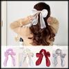 White Fang Ribbon Scrunchie Hair Tie Hair Accessory with Cute and Stylish for AZ569 Pearls, Women, (Beige)