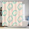 Modern Bathroom Decor Shower Curtain With Geometric Patterns For Home Decor Peach Blue Teal