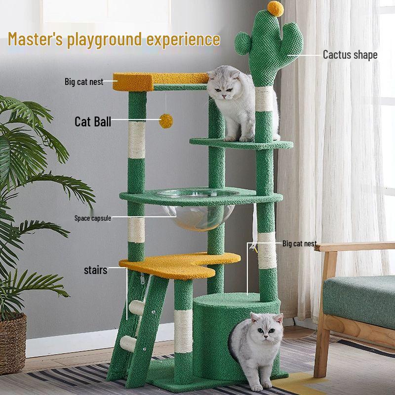 Cactus Cat Tree with Condo & Scratching Post