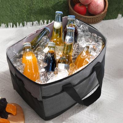 Picnic Bag Insulated Lunch Bag with High-Density Insulation Layer Large Capacity Double-Layered Compartments Detachable Shoulder Strap Waterproof