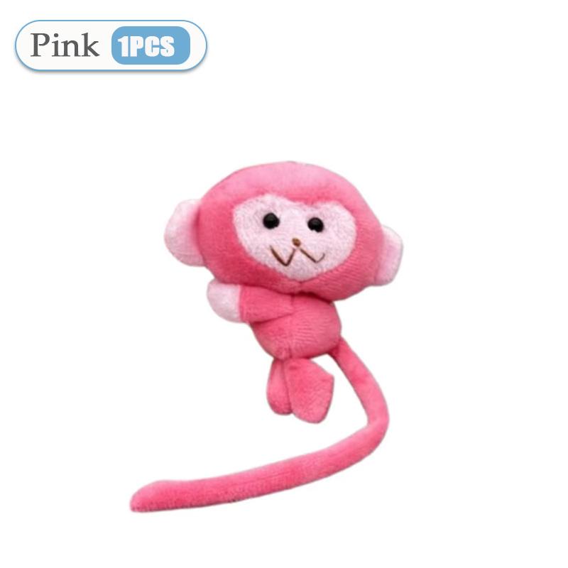 Cartoon Long Tailed Monkey Doll Key Chain Pendant DIY Plush Toy Doll Keychain Backpack Pendant Accessories Gift for Children