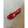 2025 neue Leder-Plissee-Riemen Ballerinas runde Spitze flacher Ausschnitt flache Sohle Mary Jane Einzel-Schuhe Damen Retro kleine rote Schuhe