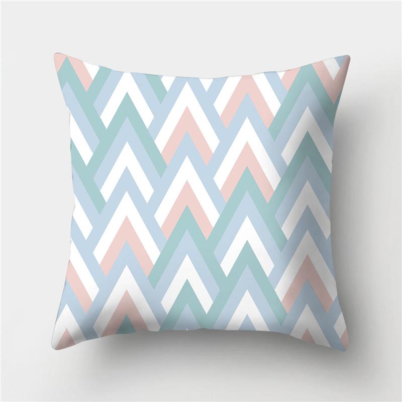 Grey Blue Pillowcase Geometric Cushion Cover Peach Skin Cushion Sofa Cushion Cushion Pillowcase Home Decor Pillowcase